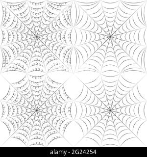Set of vector patterns with spider web and drops. Stock Vector