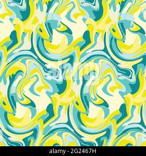 Abstract seamless background, green yellow color. Abstract pattern for fabric, textile design, seamless pattern with paint splashes. Vector illustrati Stock Vector