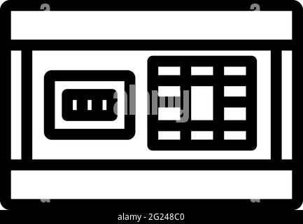 Circuit Breakers Box Icon. Editable Bold Outline Design. Vector Illustration. Stock Vector