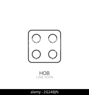 Hob outline simple vector icon. Editable stroke Stock Vector