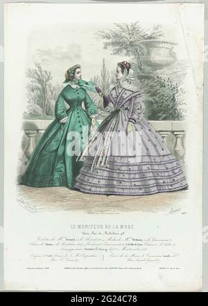 An Explosion of Fashion Magazines. Starting from the 1850s, fashion magazines became more affordable and acquired a wider readership. The invention of the sewing machine around 1850 made it easier for people to make their own clothes. Ready-made garments were now also on offer, with fashion plates providing vendor addresses, such as the Maison Gagelin in Paris. Stock Photo