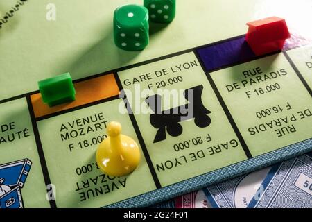 French language version of the Monopoly board game. Stock Photo