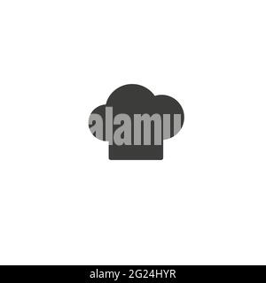 Black chef hat icon on white background. Vector illustration isolated on white background. eps10 Stock Vector