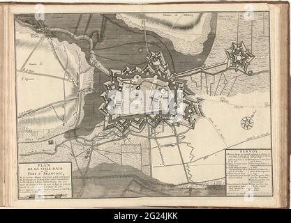 Siege from Aire, 1710; Plan de la Ville d'Aire et du Fort St. François et de Ses Trois Attaques (...) Assiégée Par les Hauts Alliés (...) 1710. Map of the town of the city of Aire with the Fort St. François, BESTED from September 11 and taken by the Allies under the prince of Anhalt-Dessau on November 8, 1710. At the bottom right a cartouche with the legend AP in French. Part of a bundled collection of plans of battles and cities renowned in the Spanish succession war. Stock Photo