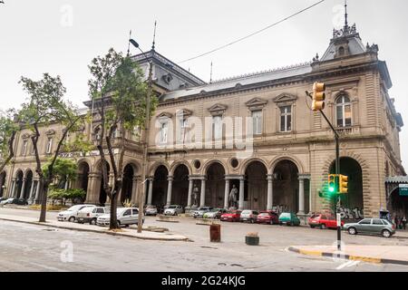 MONTEVIDEO, URUGUAY - FEB 19, 2015: Former main train station of Montevideo Stock Photo