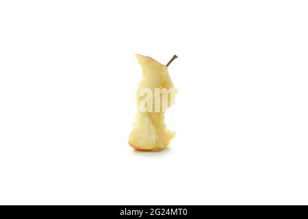 Ripe bitten apple isolated on white background Stock Photo