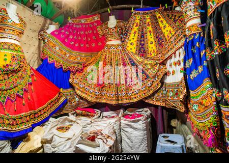 Colorful handicrafts for sale in Law Garden. Ahmedabad Stock Photo