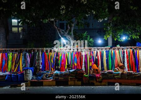 Colorful handicrafts for sale in Law Garden. Ahmedabad Stock Photo