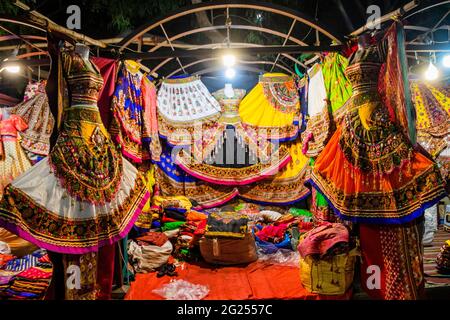 Colorful handicrafts for sale in Law Garden. Ahmedabad Stock Photo