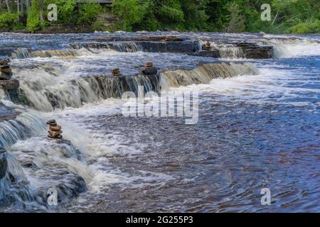 Tahquamenon falls state park in the Upper Peninsula of Michigan Stock Photo