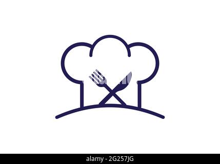 Creative Chef Hat logo Vector Design Illustration template. Stock Vector