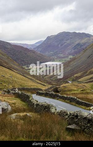 View looking down towards Ullswater from Gowbarrow Park in the Lake ...