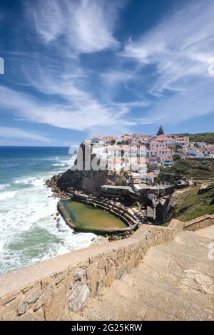 Landscape of Azenhas do Mar small village in the coastline Stock Photo