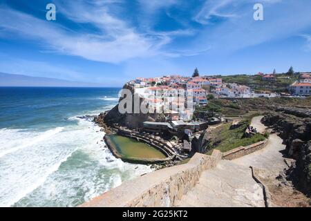 Landscape of Azenhas do Mar small village in the coastline Stock Photo