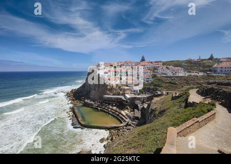 Landscape of Azenhas do Mar small village in the coastline Stock Photo