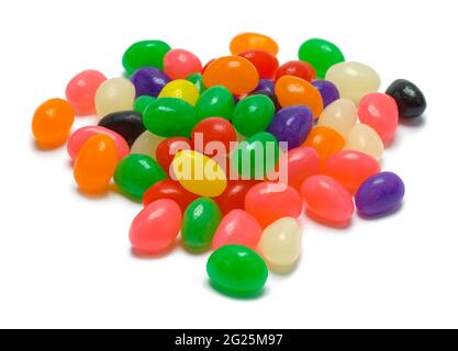 Pile of Jelly Beans Cut Out on White. Stock Photo