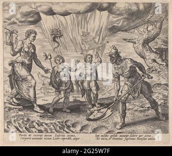 Two figures work diligently in a vast agricultural field, surrounded by ...