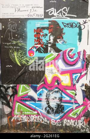 NEW ARTWORKS ON SERGE GAINSBOURG'S HOUSE Stock Photo