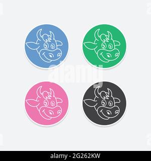 icon of cow vector image Stock Vector
