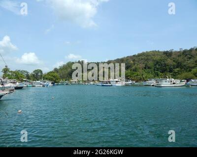 Yachts and Sailing Boats in a Marina in Chaguaramas, Trinidad Stock Photo