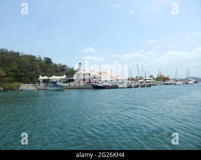 Yachts and Sailing Boats in a Marina in Chaguaramas, Trinidad Stock Photo