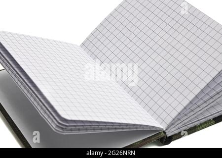 Notepad in military design for everyday notes and notes on a white isolated background Stock Photo