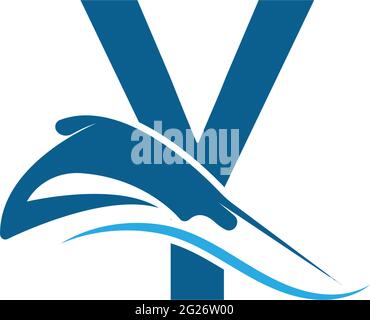 Letter Y with stingray icon logo template illustration vector Stock Vector