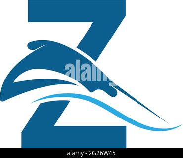 Letter Z with stingray icon logo template illustration vector Stock Vector