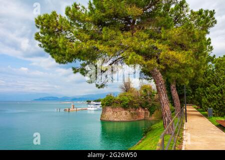Peschiera del Garda is a town and comune located at the Garda lake in Verona province in Italy Stock Photo