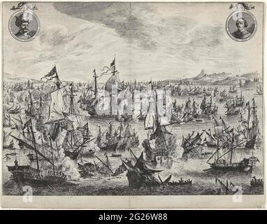 Sea battle at the port of Focchies in 1649, Pieter Nolpe, 1649 - 1651 ...