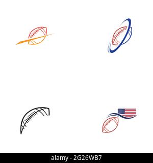 set of American sport football logo   vector illustration design template Stock Vector