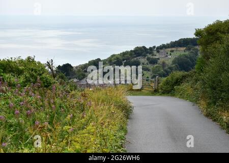 Ventnor Bay from St Boniface Down, Isle of Wight, UK Stock Photo