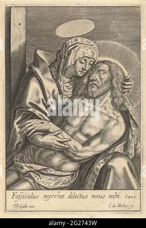 Pieta the body of Jesus on the lap of his mother Mary after the ...