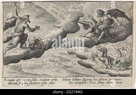 Ancient ROME : ROMULUS in heaven with MARS ( water colours by Biasioli ...