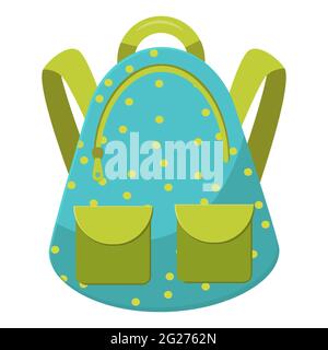 Colored kids school backpack in flat style. Education, study back to school, rucksack. Isolated on white background. Vector illustration. Stock Vector