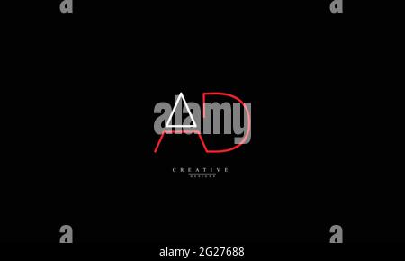 Alphabet letters Initials Monogram logo AD DA A D Stock Vector