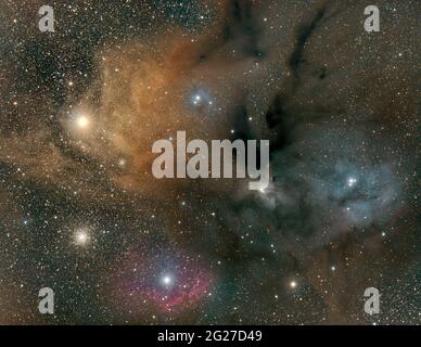 Rho Ophiuchi & Antares cloud complex. Stock Photo