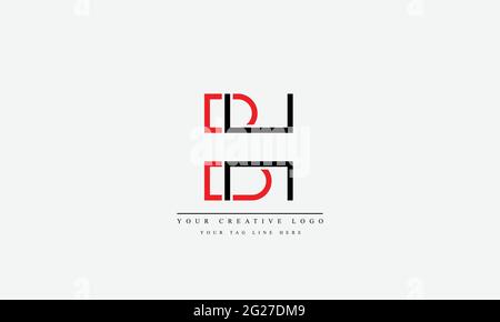 BH HB abstract vector logo monogram template Stock Vector
