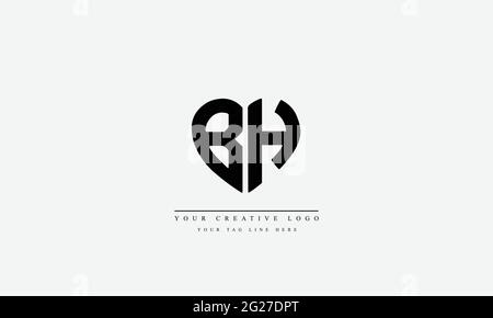 BH HB abstract vector logo monogram template Stock Vector
