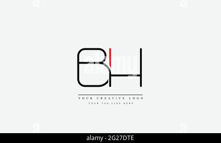 BH HB abstract vector logo monogram template Stock Vector