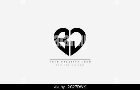 BJ JB abstract vector logo monogram template Stock Vector