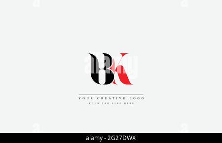 BK KB abstract vector logo monogram template Stock Vector