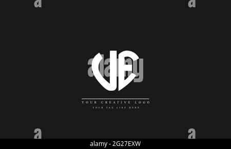 UE EU abstract vector logo monogram template Stock Vector