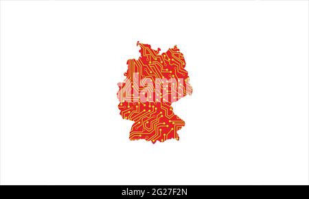 Germany network map  icon logo design vector illustration symbol template Stock Vector