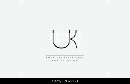 UK KU U K abstract vector logo monogram template Stock Vector