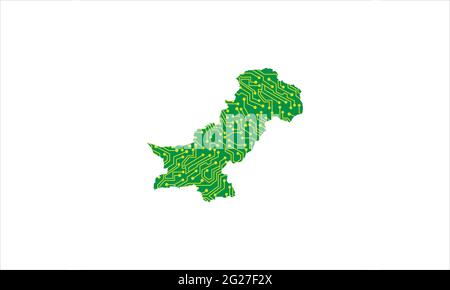 Pakistan map tech networking icon logo design illustration Stock Vector