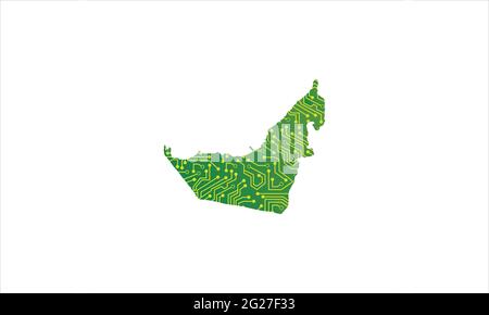 UAE Dubai map tech networking icon logo design illustration Stock Vector