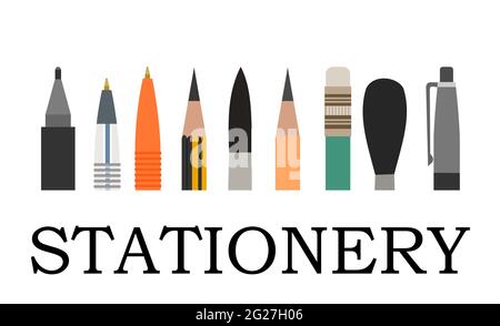 Vector Signage For Stationery Shop Stock Illustration - Download Image Now  - Badge, Business, Clip - Office Supply - iStock