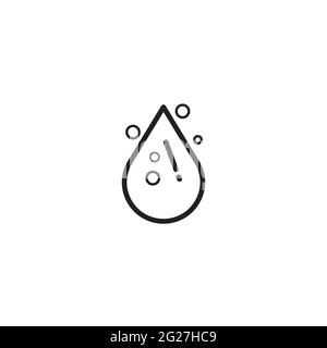 Water drop vector illustration in monoline style isolated on white background Stock Vector