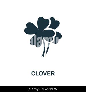 Clover icon. Monochrome simple element from fortune teller collection. Creative Clover icon for web design, templates, infographics and more Stock Vector
